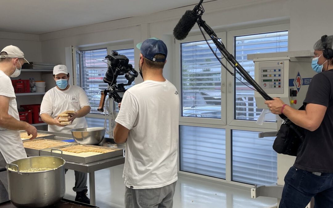 Dreharbeiten zum nachhaltigen Backen